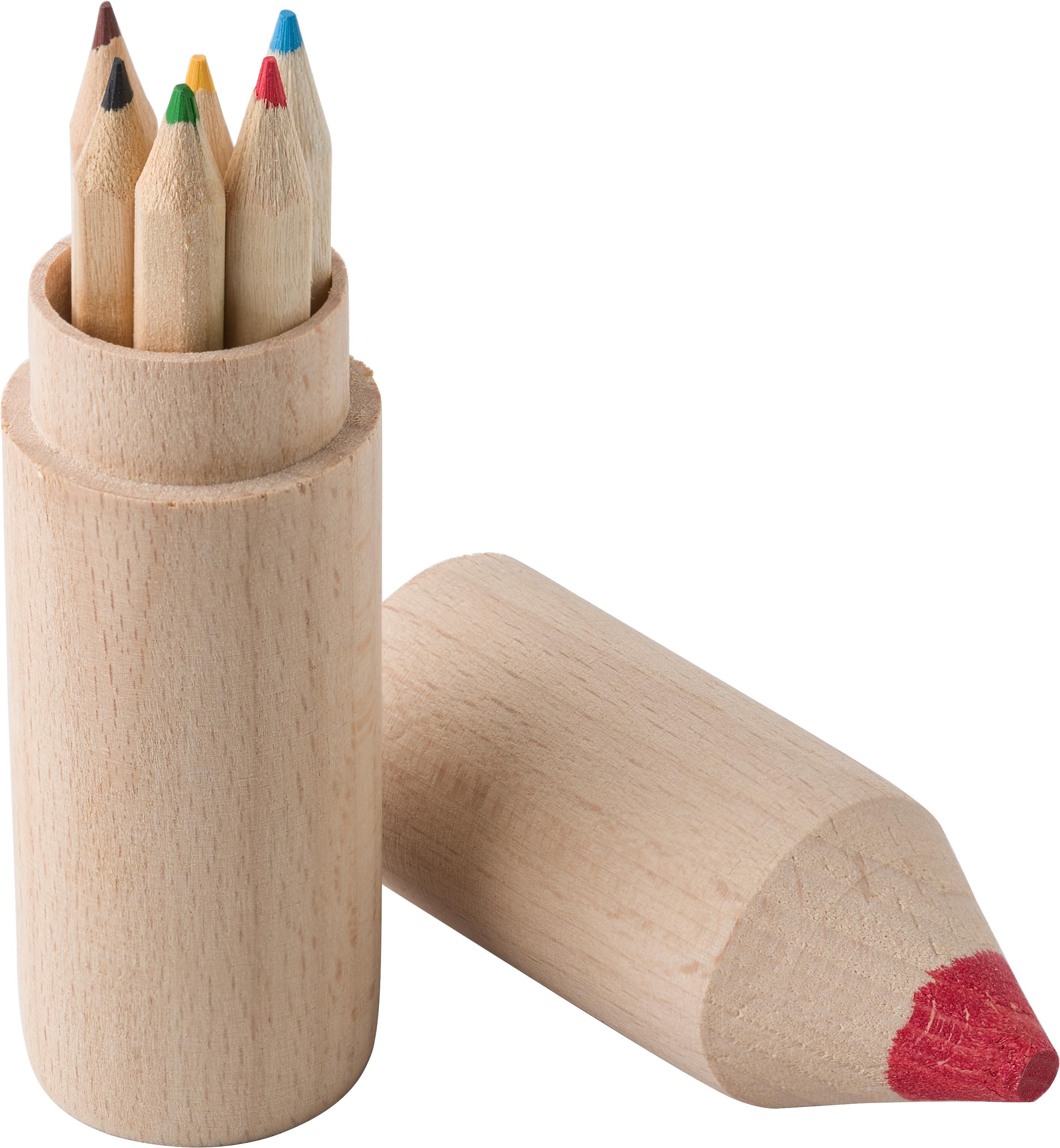 Kleurpotlodenset Francis | Houten houder | 6 potloden