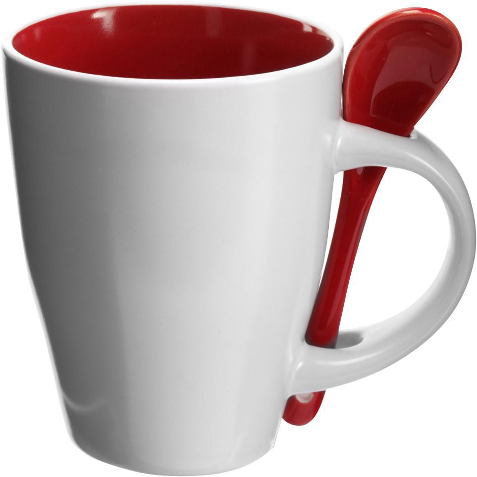Mok Eduardo | 300 ml | Met lepel rood