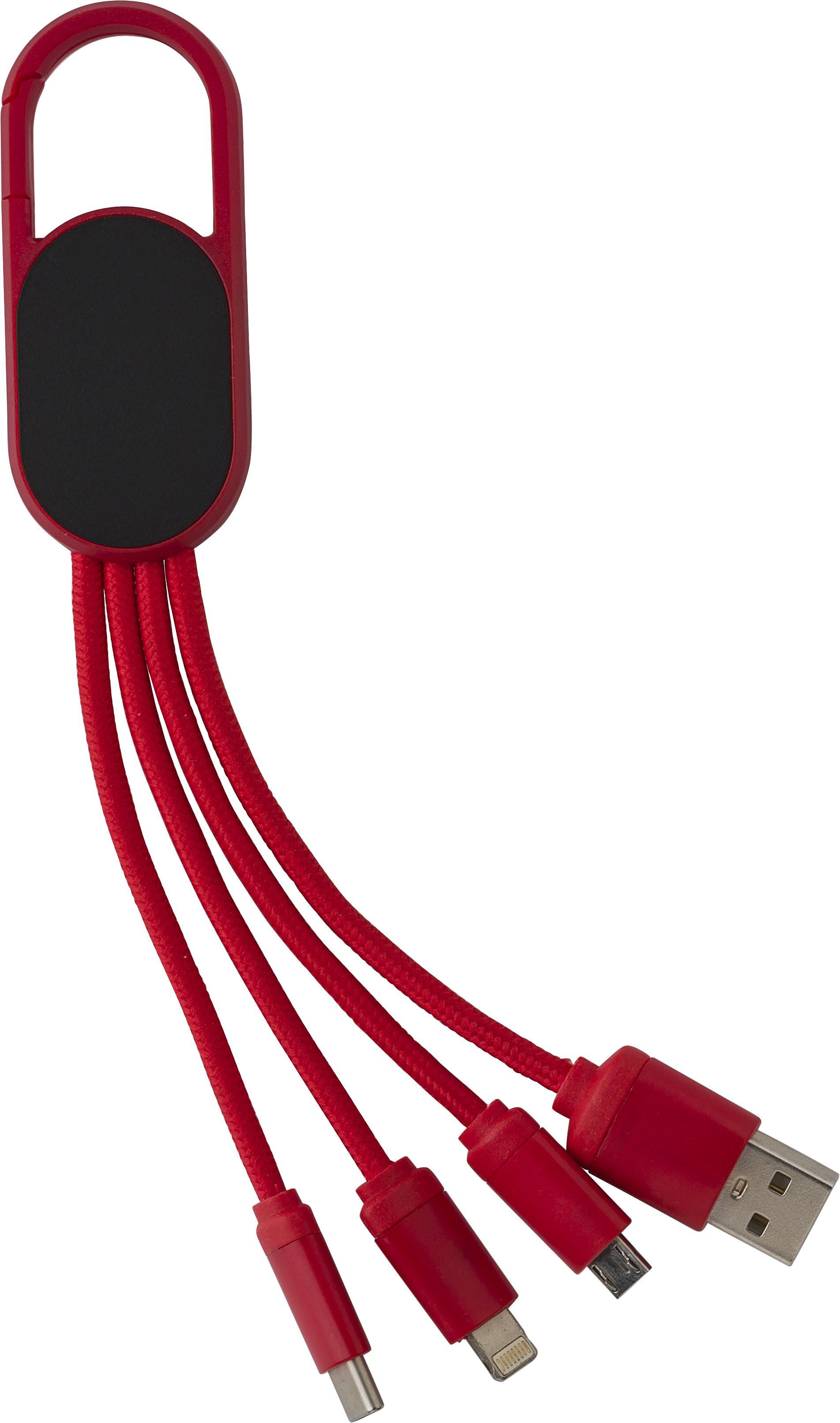 Oplaadkabel Idris | 4-in-1 rood
