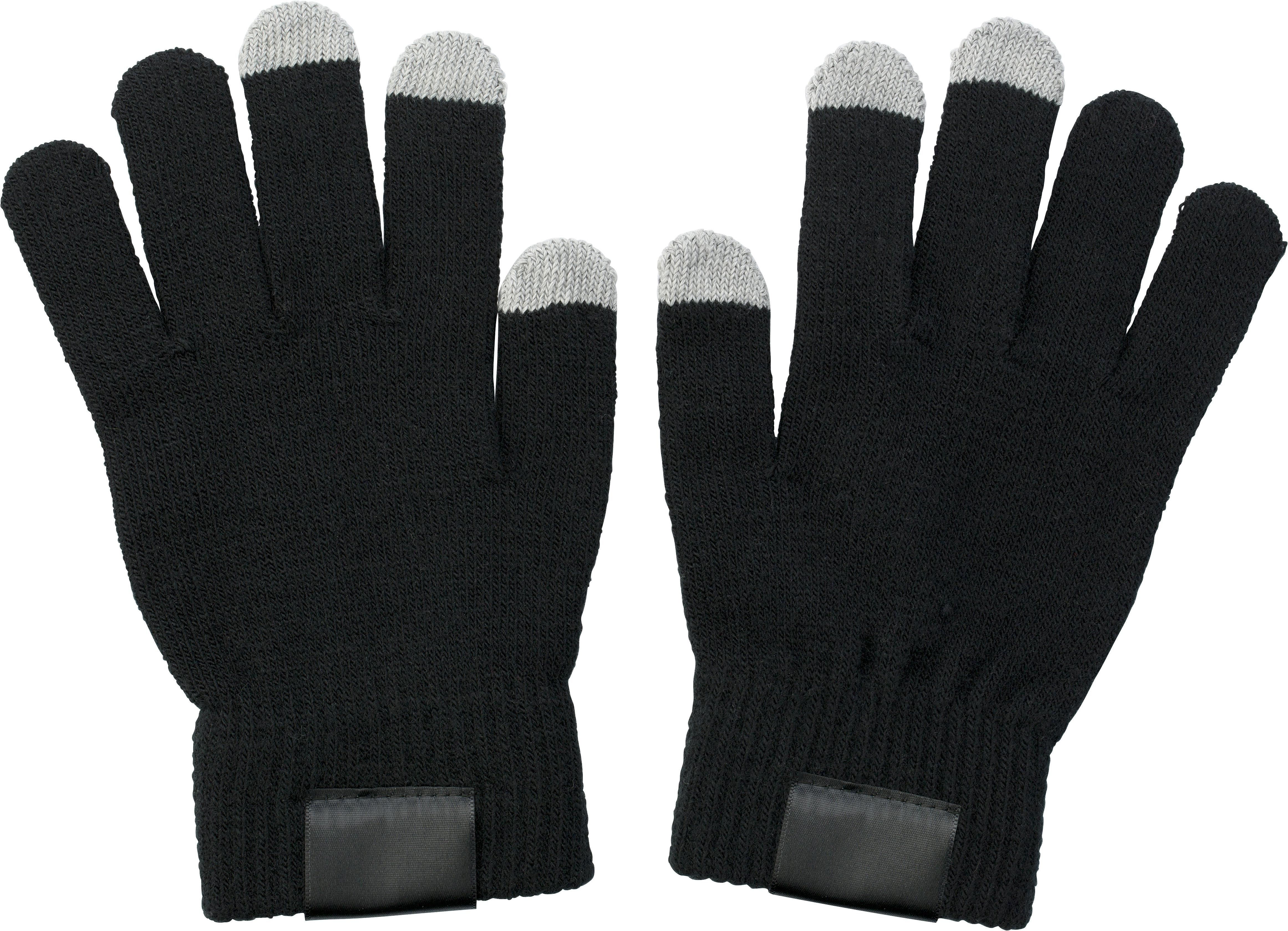 Polyester handschoenen Elena zwart