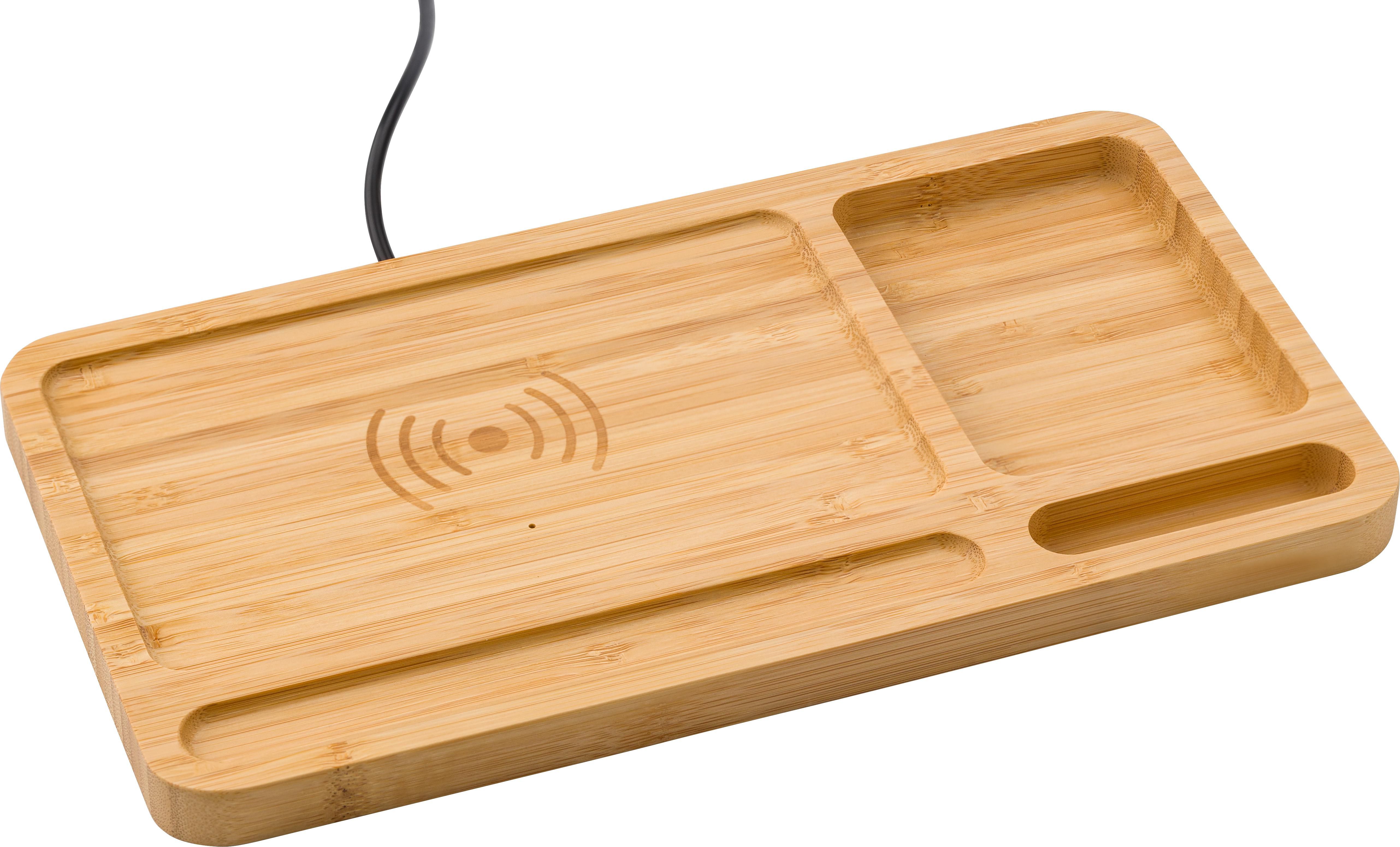 Draadloze oplader Faye | Bamboe | Bureau-organizer thumbnail