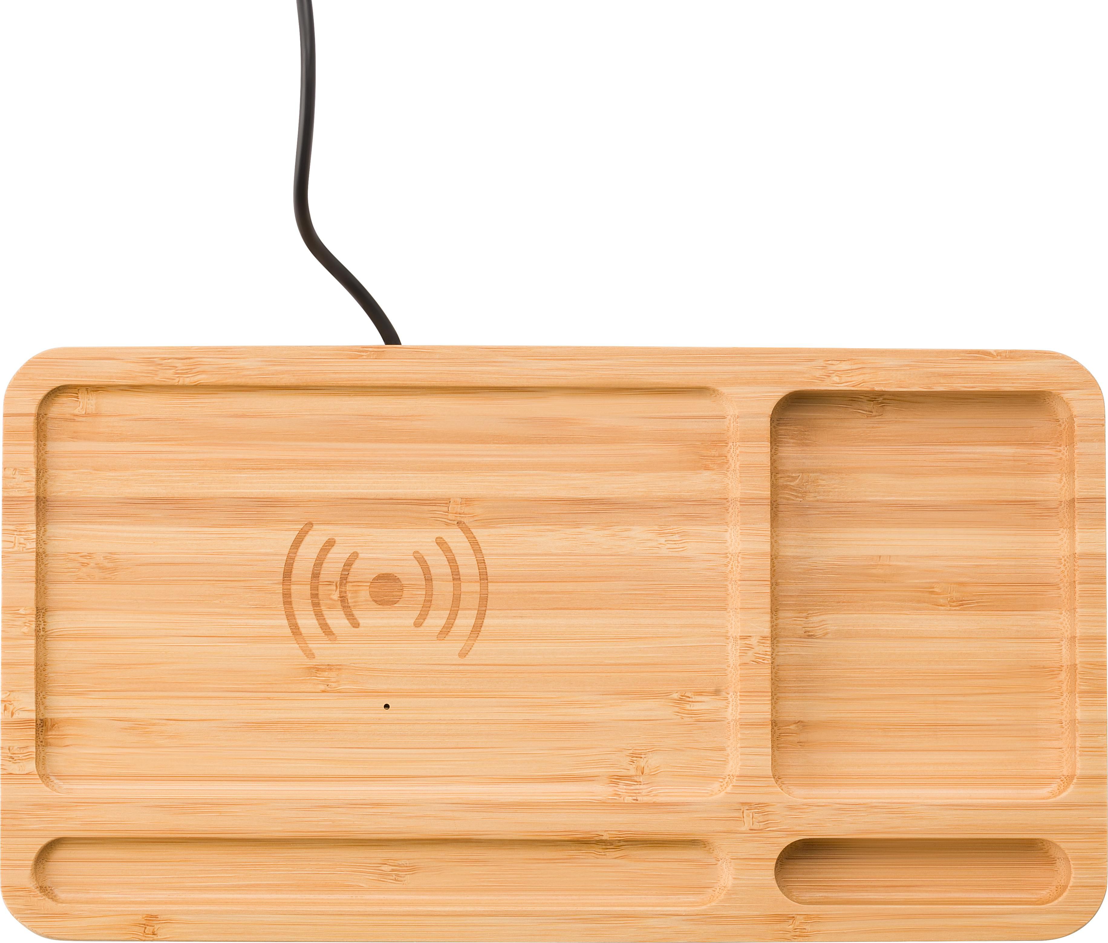Draadloze oplader Faye | Bamboe | Bureau-organizer thumbnail