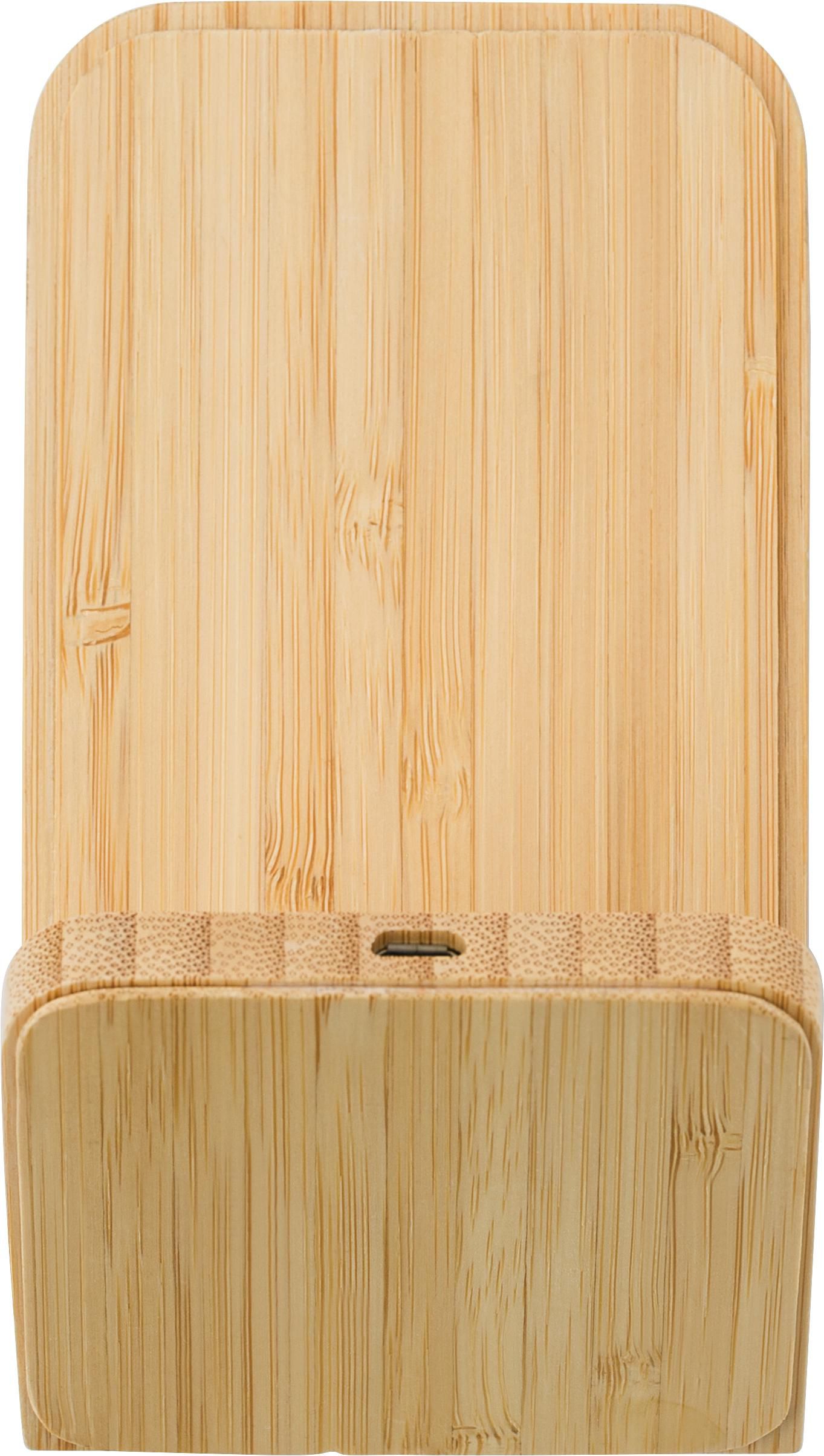 Draadloze oplader Claudie | Bamboe | Telefoonstandaard bamboe
